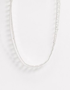 Двухуровневое массивное ожерелье с отделкой крестиками серебристого цвета Regal Rose-Серебристый