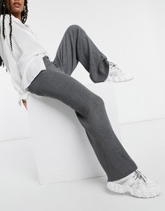 Темно-серые трикотажные брюки с широкими штанинами от комплекта Y.A.S-Серый