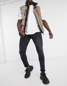 Выбеленные черные джинсы скинни ASOS DESIGN-Черный
