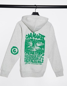 Серое худи с принтом на спине International Operations Carhartt WIP-Серый