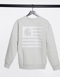 Серый свитшот с принтом на спине Carhartt WIP