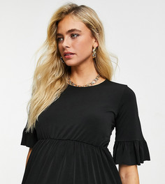 Черный свободный топ в стиле casual Flounce Maternity