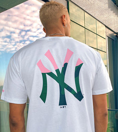 Белая футболка с камуфляжным логотипом New Era MLB New York Yankees эксклюзивно для ASOS-Белый