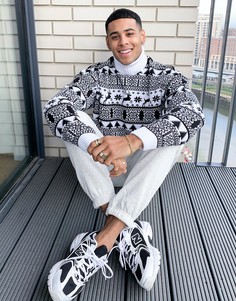 Вязаная водолазка со сплошным узором Фэйр-Айл из набора "his & hers" ASOS DESIGN-Белый