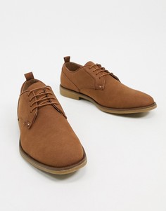 Светло-коричневые замшевые туфли-дерби Burton Menswear-Светло-коричневый