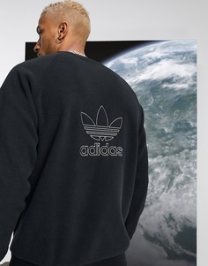 Черный свитшот из плотного флиса adidas Originals