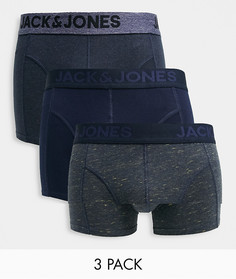 Набор из трех пар боксеров-брифов темно-синего и серого цветов Jack & Jones-Серый