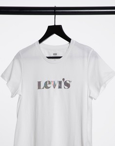 Белая футболка с переливающимся логотипом Levis Perfect-Белый Levis®
