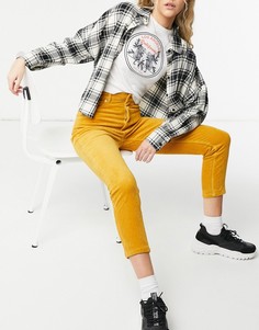 Хлопковые брюки цвета охры из вельвета Monki Kimmy-Желтый