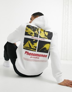 Худи белого цвета с принтом «Phenomenon» Topman-Белый