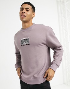 Сиреневый свитшот с принтом на спине Topman-Фиолетовый