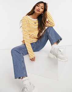 Желтый лонгслив в полоску Monki-Многоцветный
