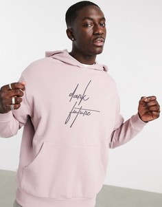 Фиолетовый oversized-худи с логотипом на груди ASOS Dark Future