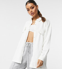 Белая джинсовая oversized-рубашка Missguided Petite-Белый