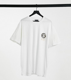 Белая футболка с коротким рукавом и принтом «дракон» на груди ASOS DESIGN Plus-Белый