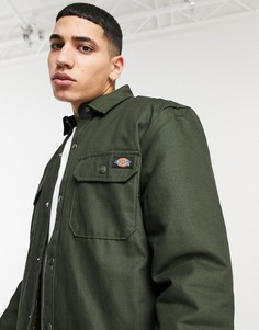 Рубашка оливково-зеленого цвета с подкладкой Dickies-Зеленый