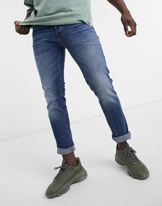 Синие джинсы узкого кроя со стандартной посадкой Jack & Jones Intelligence Tim-Голубой