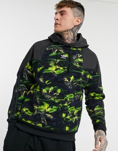 Худи черного цвета из флиса с принтом adidas Originals-Многоцветный