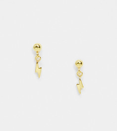 Серебряные позолоченные серьги-гвоздики с подвеской ASOS DESIGN-Золотистый