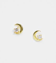 Серебряные позолоченные серьги-гвоздики с кристаллами ASOS DESIGN-Золотистый