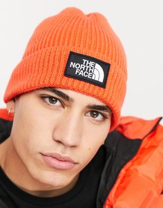 Оранжевая шапка-бини с манжетой и логотипом The North Face TNF-Красный
