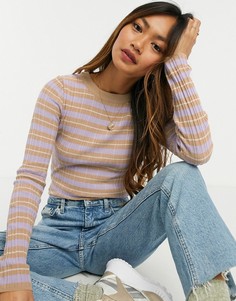 Сиреневый джемпер в полоску с круглым вырезом ASOS DESIGN-Фиолетовый
