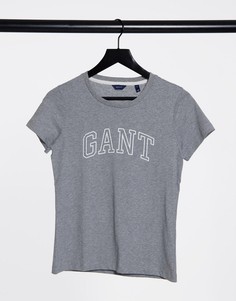 Серая футболка с логотипом GANT-Серый