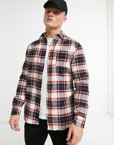 Бордовая рубашка в клетку Jack & Jones Essentials-Красный
