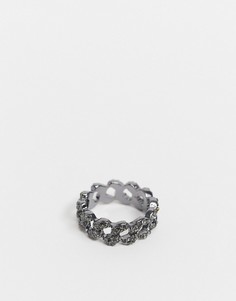 Серебристое кольцо в виде цепочки страз ASOS DESIGN-Серебристый