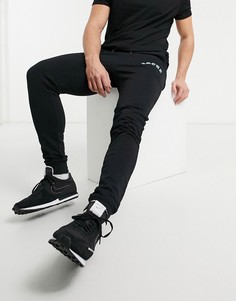 Супероблегающие джоггеры с принтом сбоку ASOS DESIGN-Черный