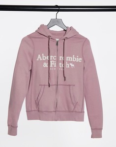 Худи розового цвета на молнии Abercrombie & Fitch-Розовый