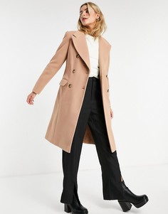 Классическое пальто коричневого цвета Miss Selfridge-Коричневый
