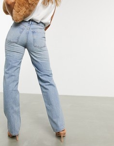 Светлые джинсы прямого кроя в стиле 90-х с классической талией ASOS DESIGN-Синий