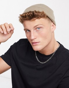 Бежевая выбеленная шапка-бини мини ASOS DESIGN-Зеленый