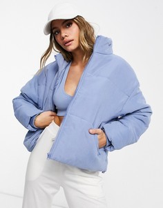 Голубой oversized-пуховик Missguided