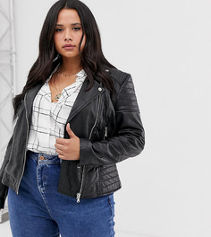 Кожаная байкерская куртка Barneys Originals Plus Clara-Черный