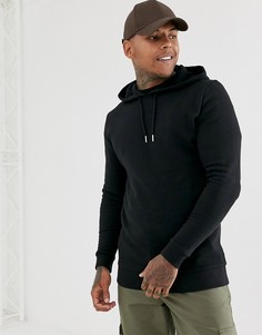Черный удлиненный худи ASOS DESIGN