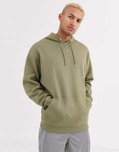Удлиненный oversized-худи цвета хаки ASOS DESIGN-Зеленый