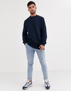Темно-синий удлиненный свитшот ASOS DESIGN