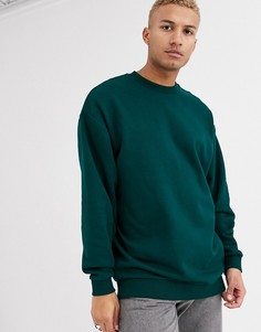 Темно-зеленый удлиненный oversized-свитшот ASOS DESIGN