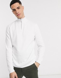 Белый свитшот с короткой молнией ASOS Design