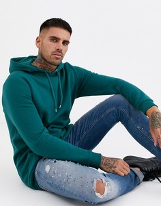 Темно-зеленый удлиненный худи ASOS DESIGN