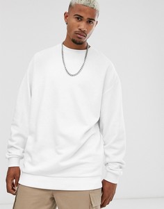 Белый удлиненный oversized-свитшот ASOS DESIGN