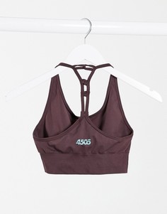Бесшовный спортивный бюстгальтер с плетеной деталью на спине ASOS 4505 icon-Коричневый