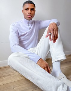 Светло-серый облегающий джемпер из мериносовой шерсти на короткой молнии ASOS DESIGN