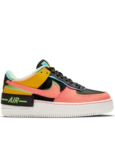 Черные кроссовки с яркими вставками и искусственным мехом Nike Air Force 1 Shadow-Многоцветный