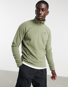 Зеленый флисовый свитшот на короткой молнии Helly Hansen
