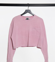 Укороченный лонгслив розового цвета с карманом Reclaimed Vintage inspired-Розовый