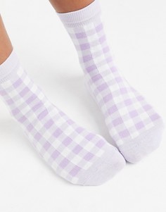 Лиловые носки в клетку ASOS DESIGN-Фиолетовый