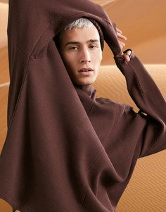 Коричневая водолазка в стиле oversized из вафельного трикотажа от комплекта ASOS DESIGN-Коричневый